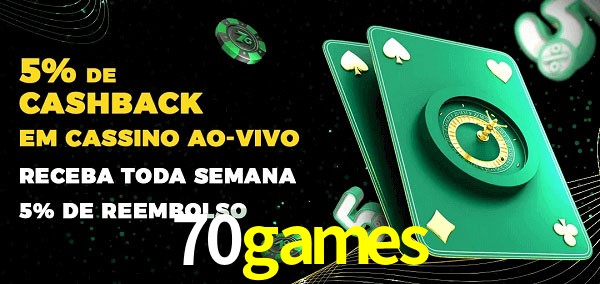 Promoções do cassino ao Vivo 70games